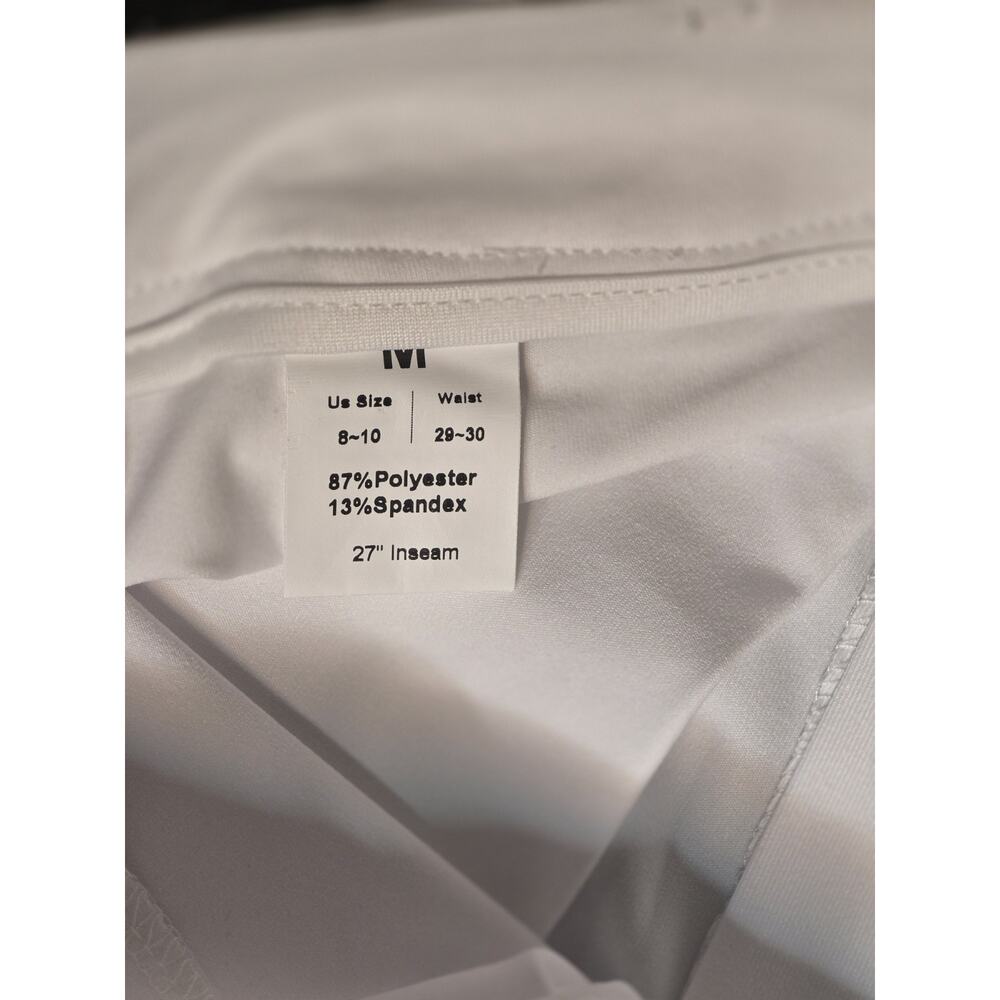 Bamans Women's Dress Pants Size M 8-10 White Stretch Ankle Work Office NWT - Picture 6 of 6